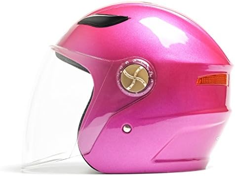 Helmet Motorcycle Men's Half-Shaped Summer Sunscreen Four Seasons Women's Electric Car Battery Locomotive (Color : Rose Red)