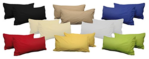 Kissenhüllen Kissenbezüge Renforcé 40x80 cm 2er-Set (Schwarz)