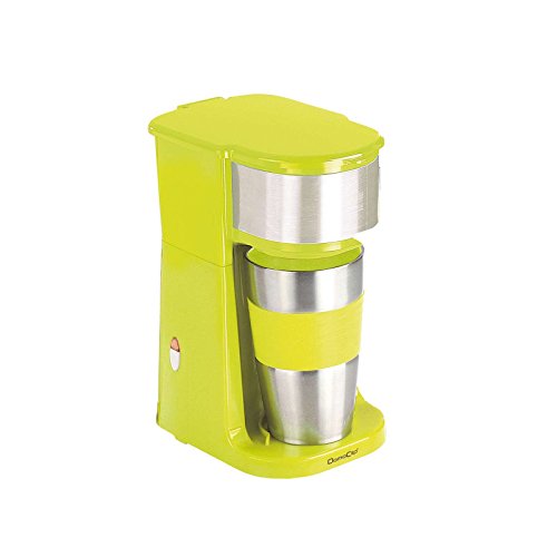 1-Tassen-Kaffeemaschine mit Thermobecher Edelstahl (Büro-Kaffeemaschine, Thermosbecher, 750 Watt, für Kaffeepulver oder Pads, Kaffeeautomat, grün) - 3