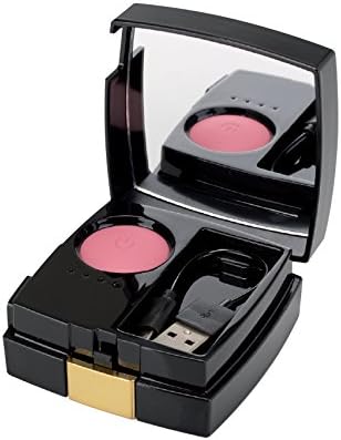 RETOUCH POWER 4200 mAh BLUSH Ultra Compact Portable Power Bank External Battery Charger with Mirror for Smartphone and Tablet - Black/Gold/Red