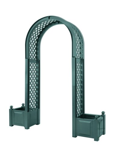 KHW 37603 Rosenbogen mi 2 Pflanzkästen, grün