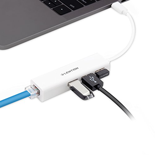 LENTION USB-C HUB, USB 3.1 Typ C bis 3 Ports USB 2.0 HUB + RJ45 Lan Ethernet Adapter für MacBook 12″, Neu MacBook Pro 13″ / Pro 15″ 2016/2017, und andere Geräte mit USB-C-Port - 6