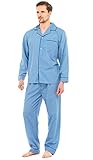 Mens Long Traditional Pyjamas 2 Piece Classic Set Hospital Top + Bottoms Nightwear Sleepwear Size S - XXL