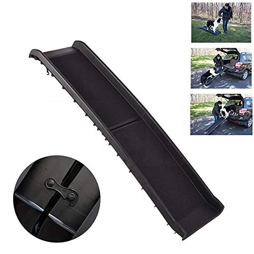 Preisvergleich Produktbild NBSMN Hunderampe Klappbare Kunststoff Hundetreppe Zugänglichkeit Brückenbrett Leichte Auto Kofferraum Rampe Mit Anti-rutsch Schwarz
