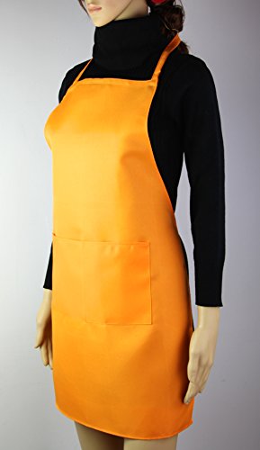 raylinedo Uni Unisex Cook kochen Catering Arbeit Professionelle Köche Kellner Schürze Kinderschürze mit Twin Doppel-Pocket orange - 5