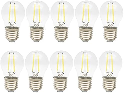 Pack of 10 2W E27 Vintage Retro Edison LED Filament Light Bulb 15W Equivalent Cool White 6000K,220V,Beam Angle of 360°,Non-dimmable