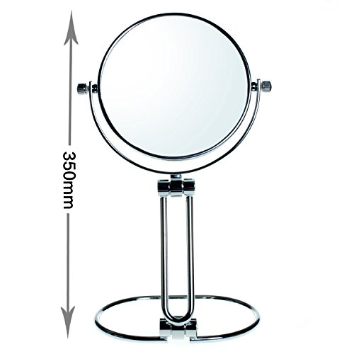 HIMRY Designed faltbare Kosmetikspiegel, 5 inch, 10x Vergrößerung, 360° drehbar. Kosmetik Spiegel / 2 Spiegel: normal und 10 – fach Vergrößerung,verchromten, Tisch Spiegel unterwegs Spiegel KXD3124-10x - 3