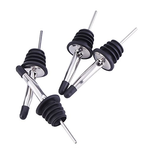 eBoot Edelstahl Flaschenausgießer Weinausgießer Ausgießer Flasche Stopfen aus Edelstahl mit Gummi Staubkappen, 12 Stück - 3