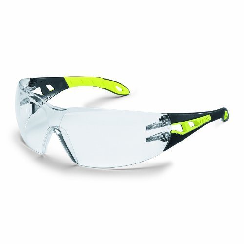 Uvex Schutzbrille pheos s HC/AF farblos schwarz/lime