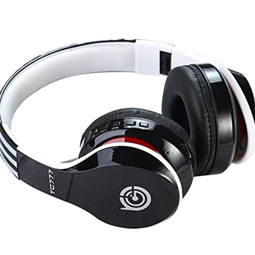 Preisvergleich Produktbild samLIKE Kabellos + Verdrahtet Kopfhörer, Metallisches Surround Sound Noise Reduction Bloothooth Headset für PC, Switch, Laptop, Tablets, Handy, ps4 usw ( Schwarz)