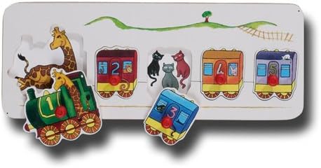 Number matching peg puzzle, number train