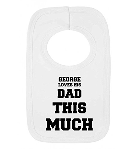 Personalised Name Loves His Dad This Much Cute Custom Father's Day Gift Pullover Baby Bib