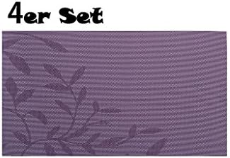 JoHome Set of 4 Heat-proof PVC Placemats,Vinyl Non-slip Washable Table Mats Protector Dining Decoration,45 * 30 CM