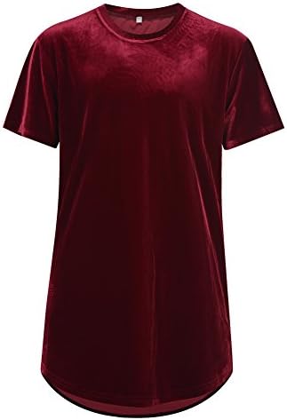 Velvet Velour Hip Hop Extended Extra Long Hipster T Shirts