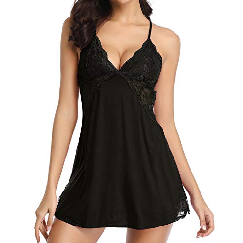 Preisvergleich Produktbild JUSTSELL Pyjamas Damen SetSexy Negligee Nachtwäsche Nachthemd Spitze Spitzenoberteil Hosen Dessous Reizwäsche Sleepwear Für Damen Geschenk Für Frauen