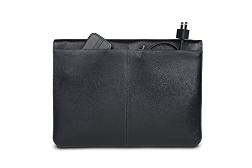 Maroo Executive Pebbled Sleeve für Microsoft Surface Book (alle Versionen) in schwarz – von Microsoft zertifizierte Schutzhülle [Echtleder | Außentasche | Fach für Surface Pen | Weiches Innenfutter | Magnetische Frontklappe] – MR-MS2010 - 5