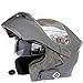 Produktbild Godme-helmet Modularer Motorradhelm Bluetooth D.O.T zertifizierter beschlagfreier Doppelspiegel automatischer Bluetooth-Headset-Klapphelm,C,L