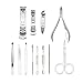 Xgeek 1 Set 12 in 1 Stainless Steel Pedicure Manicure Set Nail Clippers Cleaner Cuticle Clippers Grooming Kit Case