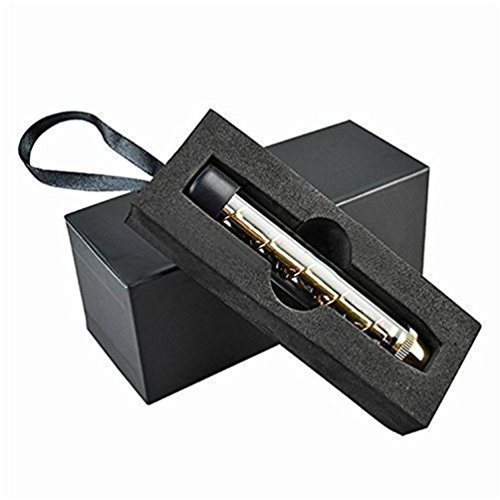 Twisty Glas Blunt, 7 Rohr Gold Farbe (mit Box inkl. Reinigungsbürste und Gummi Ende) - 4