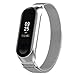 Produktbild BZLine® für Xiaomi mi Band 3 Smart Armband Fitness Tracker, Milanese Magnetic Loop Edelstahl Uhrenarmband Strap für Xiaomi Mi Band 3 (170-180 mm, Silber)