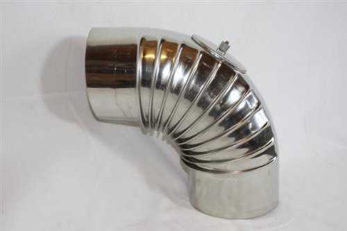 Rauchrohr Ofenrohr Edelstahl - Knie 90° m.T. 120 ø