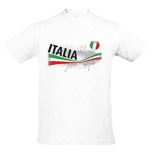 Fanshirt Herren ITALIA, Italien Ländershirt EM / WM Trikot S-XXL , White , M