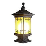 Cuerpo de lámpara de aluminio fundido a presión, pantalla de cristal, lámpara de pilar con pantalla solar / lámpara de pared / lámpara de jardín con protección solar profesional al aire libre, una serie de la misma lámpara para que usted elija.