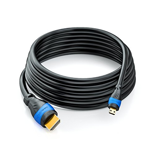 deleyCON 3m micro HDMI Kabel HDMI 2.0 / 1.4a kompatibel High Speed mit Ethernet (Neuster Standard) ARC 3D 4K Ultra HD (1080p/2160p) - 3