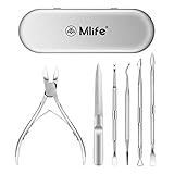 Mlife Cuticle Pusher Remover Kit Stainless Steel Triangle Cuticle Peeler Scraper Double Ended Cuticle Pusher Cutter Gel Nail Polish Nail Art Remover Tools