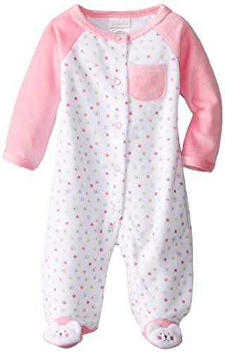 Absorba Baby Girls' "Celestial Wind" Footed Coverall - pink/white, 3 - 6 months
