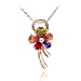 Yellow Chimes Sparkling Floral Ladylike knot Multicolor Swiss Cubic Zirconia 18K Gold Plated Pendant for Women RS.625.00