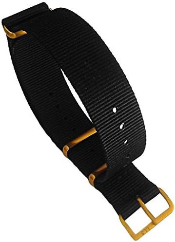 Luxury Line Strap Nato Military G10 in Ballistic Nylon Strap Black (20 mm, IP PVD Bronzo Vintage)