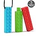 Produktbild Sensory Chew Halskette mit Bonus-Bleistift Topper TYRY.HU Set Beißring Silikon Kauen Anhänger perfekt für Autismus ADHS SPD Oral Motor Zahnen und Beißen braucht Tough und langlebig (3 Packs)