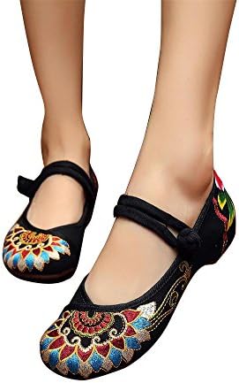 ALUK- Ethnic Embroidered Shoes Dance Shoes Ladies Shoes Fashion Wild ( Size : 37 )