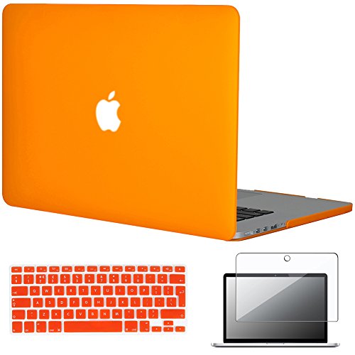 Topideal 3 in 1 gummierte matt Hard Shell Schutzhülle für Apple 39,1 cm/15 Zoll MacBook Pro mit Retina-Display (Modell: A1398) + Tastatur Cover + Displayschutzfolie