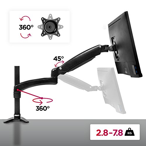 Duronic DM551X2 Monitor-Tischhalterung für einen LCD/LED Computer Bildschirm / Fernsehgerät mit Neig, Schwenk und Rotierfunktion - 6