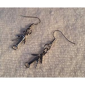 Beautiful tibetan silver alloy corkscrew bottle opener earrings great gift hook pierced