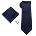 Produktbild Landisun Streifen Männer Seide Krawatten Set 55W Marine Blau, 59" Länge, 3.25" Breite