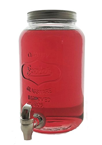 Getränkespender Wasserspender mit Zapfhahn im vintage Einmachglas Design 3 Liter Volumen