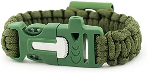 PRECORNParacord Armband univ. mit Pfeife und Feuerstarter Survival-Seil Paracord Seile 350 Cord