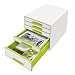 Produktbild Leitz 52141064 Wow Cube Schubladenbox (Polystyrol) 5 Schubladen perlweiß/grün
