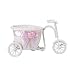 Produktbild handgefertigte Rattan Blumen Dreirad Fahrrad Korb für Blumen Vase und Lagerung Dekoration Geschenk Weiß Rosa