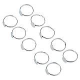 Tamano: aprox. 8 mm SODIAL(R) 10 x Base Anillo Metal Ajustable Color Plata 8mm Fornituras