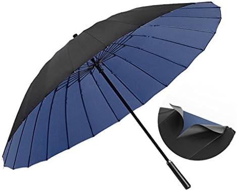 Creative Personality Automatic Opendouble Layers Umbrella Cloth Carbon Fiber Long-handled Umbrella Reinforcement Windproof Sun Protection Outdoor Umbrellas 24 Umbrella Stand ( Color : Blue )