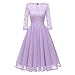 Produktbild  JUSTSELL 1950er Kleider für Damen Herbst,Frauen 50er Vintage Retro Kleider Chiffon Spitze Patchwork Brautjungfer Hochzei Kleider Rundhalsausschnitt Abendkleid Cocktailkleid