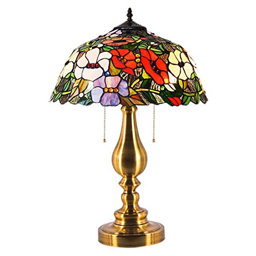 Preisvergleich Produktbild HEFEI Tiffany Stil Tischlampe Oldtimer Tischlampe Iron Schreibtisch Lampe Retro Elegante Wohntisch-Lampe Schlafzimmer Leselampe,B,50