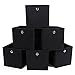 Songmics 6 Stück faltbare aufbewahrungsbox faltbox mit Fingerloch 30 x 30 x 30 cm Schwarz RFB02H-3