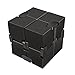 Produktbild LilBit Fidget Hand Finger Infinity Cube Spielzeug Aluminum Alloy Stress Relief Würfel Toys für Anxiety Autism ADD ADHD Kinder / Erwachsene Schwarz