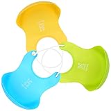 Itaar Silikon-Babylätzchen 3 Farben mit wasserdichter Tasche faltbar mit weichem einstellbarem Halsband - 2