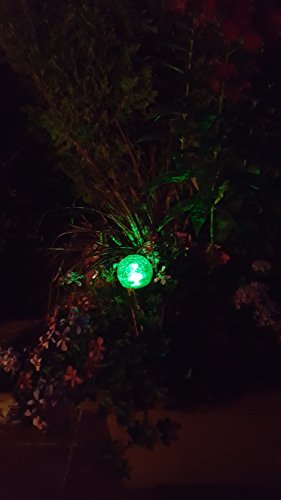 3 x LED Solarleuchten Solar-Glaskugel Ena mit Farbwechsel Solarspieß Kugel Crashglas Bruchglas Optik Gartenleuchte Gartenstecker Solarstäbe Solarlampe Dekoration - 2